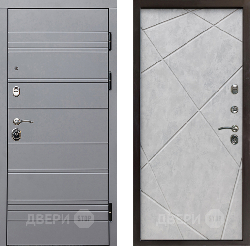 Входная металлическая Дверь Престиж Линия Грэй Лучи Бетон светлый в Одинцово
