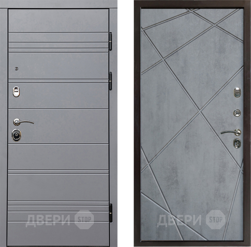 Входная металлическая Дверь Престиж Линия Грэй Лучи Бетон темный в Одинцово