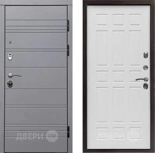 Входная металлическая Дверь Престиж Линия Грэй Спарта Белое дерево в Одинцово
