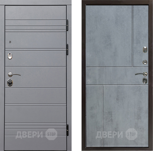 Входная металлическая Дверь Престиж Линия Грэй Горизонт Бетон темный в Одинцово