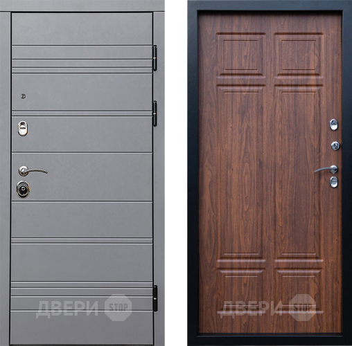 Входная металлическая Дверь Престиж Линия Грэй Премиум Орех темный в Одинцово