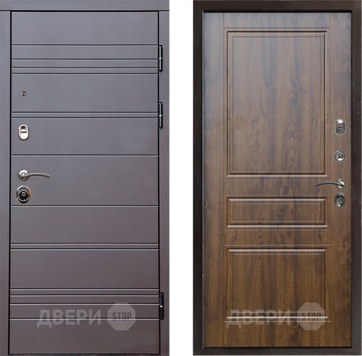 Входная металлическая Дверь Престиж Линия Браун Классика Дуб в Одинцово