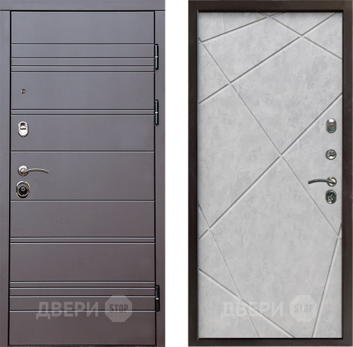 Входная металлическая Дверь Престиж Линия Браун Лучи Бетон светлый в Одинцово