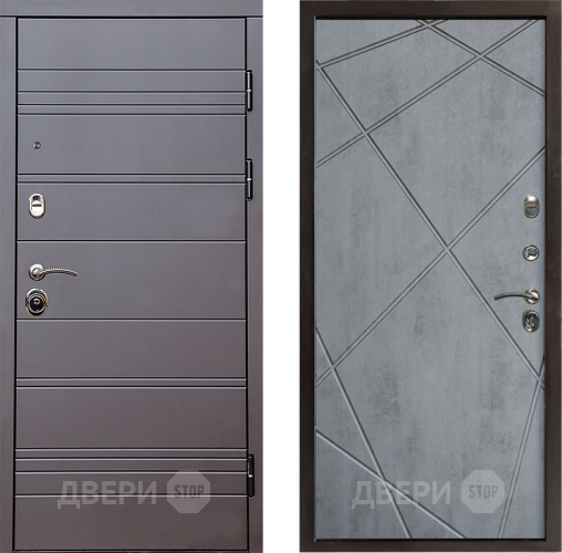 Входная металлическая Дверь Престиж Линия Браун Лучи Бетон темный в Одинцово