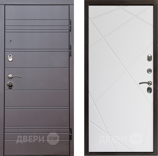 Входная металлическая Дверь Престиж Линия Браун Лучи Бетон белый в Одинцово