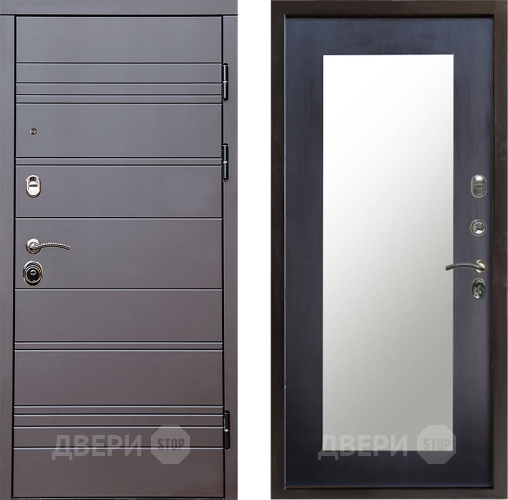 Входная металлическая Дверь Престиж Линия Браун Зеркло Пастораль Венге в Одинцово