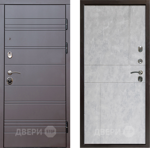 Входная металлическая Дверь Престиж Линия Браун Горизонт Бетон светлый в Одинцово