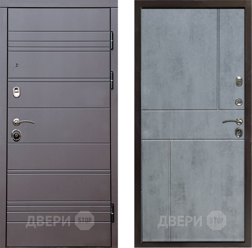 Входная металлическая Дверь Престиж Линия Браун Горизонт Бетон темный в Одинцово