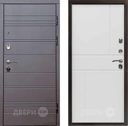 Входная металлическая Дверь Престиж Линия Браун Горизонт Бетон белый в Одинцово