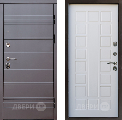 Входная металлическая Дверь Престиж Линия Браун Престиж Белое дерево в Одинцово