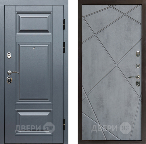 Входная металлическая Дверь Престиж Премиум Лучи Бетон темный в Одинцово