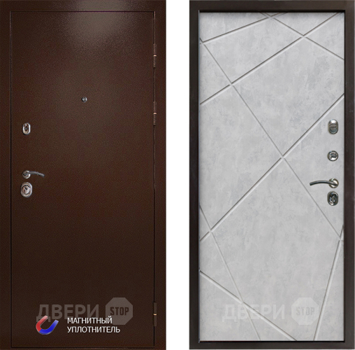 Входная металлическая Дверь Престиж Медь Лучи Бетон светлый в Одинцово