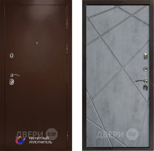 Дверь Престиж Медь Лучи Бетон темный в Одинцово