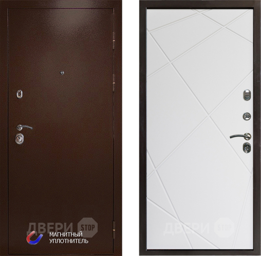 Входная металлическая Дверь Престиж Медь Лучи Бетон белый в Одинцово