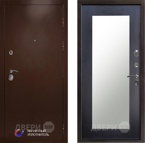 Входная металлическая Дверь Престиж Медь Зеркло Пастораль Венге в Одинцово