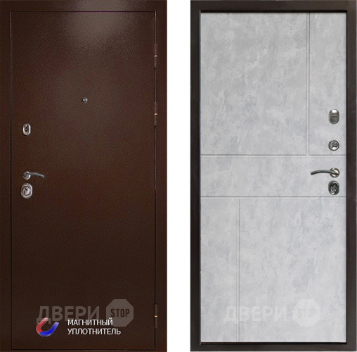 Входная металлическая Дверь Престиж Медь Горизонт Бетон светлый в Одинцово