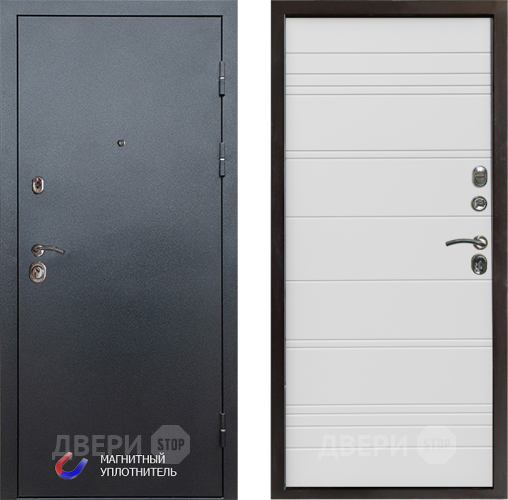Входная металлическая Дверь Престиж Графит Line Белый в Одинцово