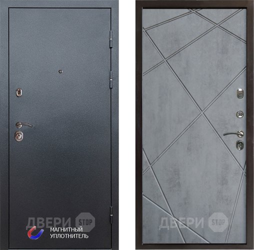 Входная металлическая Дверь Престиж Графит Лучи Бетон темный в Одинцово