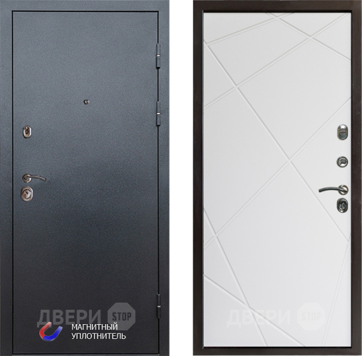 Входная металлическая Дверь Престиж Графит Лучи Бетон белый в Одинцово
