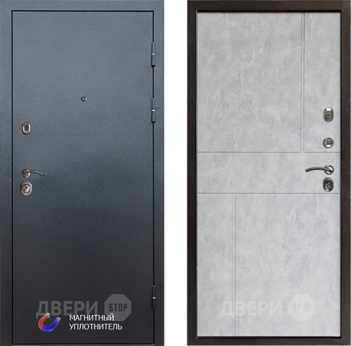 Входная металлическая Дверь Престиж Графит Горизонт Бетон светлый в Одинцово