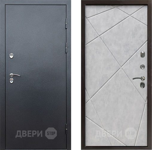 Дверь Престиж TERMO с терморазрывом Снегирь Серебро Лучи Бетон светлый в Одинцово