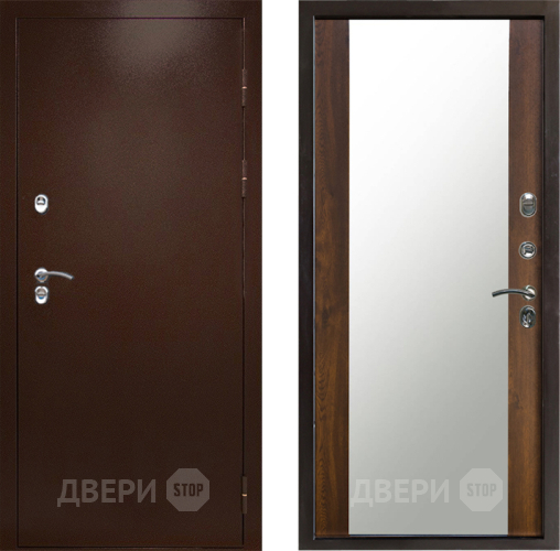 Входная металлическая Дверь Престиж TERMO с терморазрывом Снегирь Медь Зеркало Дуб в Одинцово