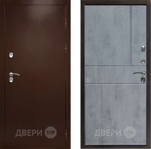 Входная металлическая Дверь Престиж TERMO с терморазрывом Снегирь Медь Горизонт Бетон темный в Одинцово