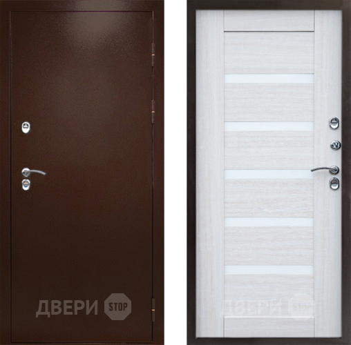 Входная металлическая Дверь Престиж TERMO с терморазрывом Снегирь Медь Царга Лиственница белая в Одинцово