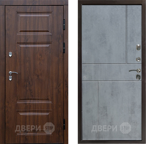 Входная металлическая Дверь Престиж TERMO с терморазрывом Премиум Орех Горизонт Бетон темный в Одинцово