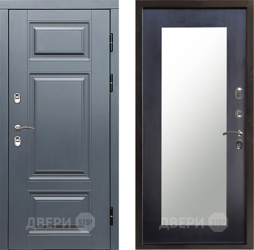 Входная металлическая Дверь Престиж TERMO с терморазрывом Премиум Грэй Зеркало пастораль Венге в Одинцово