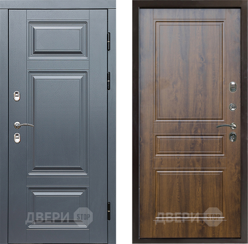 Входная металлическая Дверь Престиж TERMO с терморазрывом Премиум Грэй Классика Дуб в Одинцово