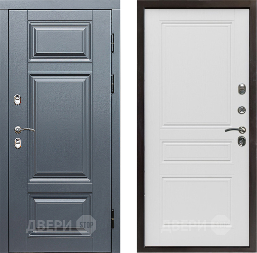 Входная металлическая Дверь Престиж TERMO с терморазрывом Премиум Грэй Классика Лиственница белая в Одинцово