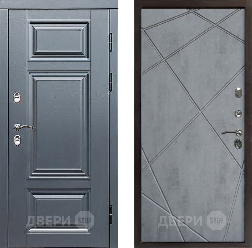 Входная металлическая Дверь Престиж TERMO с терморазрывом Премиум Грэй Лучи Бетон темный в Одинцово