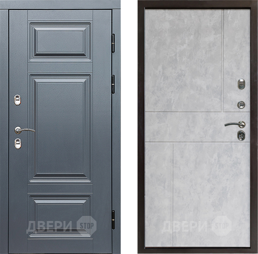 Входная металлическая Дверь Престиж TERMO с терморазрывом Премиум Грэй Горизонт Бетон светлый в Одинцово