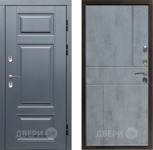 Входная металлическая Дверь Престиж TERMO с терморазрывом Премиум Грэй Горизонт Бетон темный в Одинцово