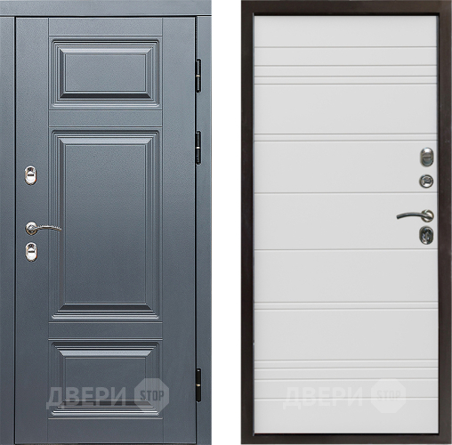 Входная металлическая Дверь Престиж TERMO с терморазрывом Премиум Грэй Line Белый в Одинцово
