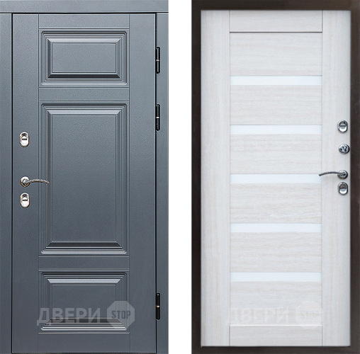 Входная металлическая Дверь Престиж TERMO с терморазрывом Премиум Грэй Царга Лиственница белая в Одинцово