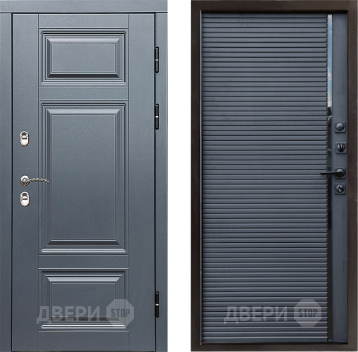 Входная металлическая Дверь Престиж TERMO с терморазрывом Премиум Грэй Porte Черный кварц в Одинцово