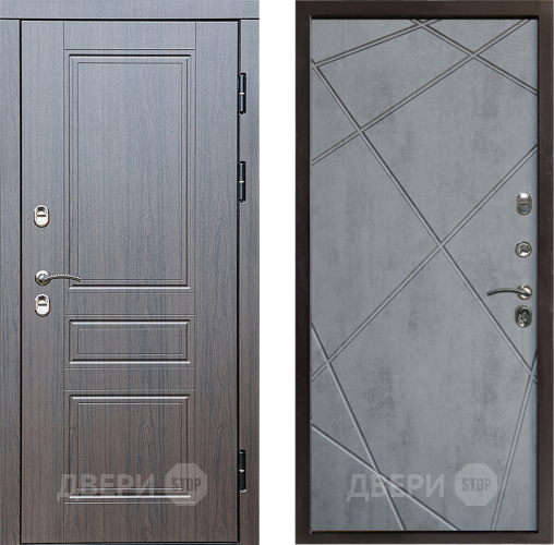 Входная металлическая Дверь Престиж TERMO с терморазрывом Классика Лучи Бетон темный в Одинцово