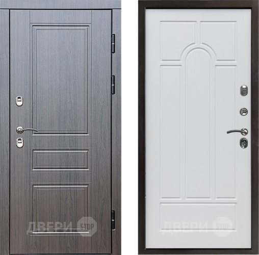 Входная металлическая Дверь Престиж TERMO с терморазрывом Классика Арка Белое дерево в Одинцово