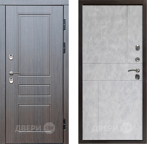 Входная металлическая Дверь Престиж TERMO с терморазрывом Классика Горизонт Бетон светлый в Одинцово