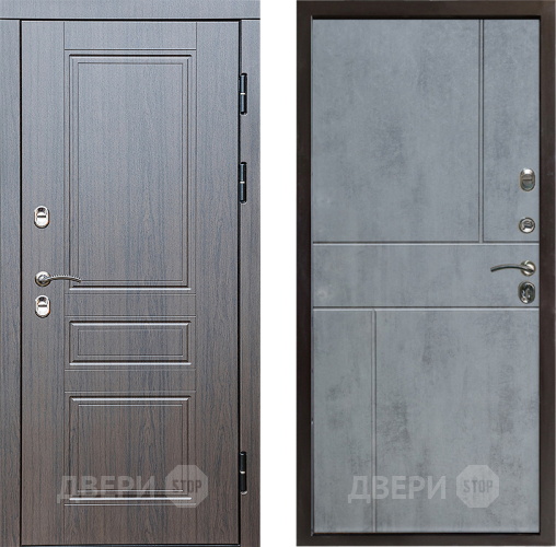 Входная металлическая Дверь Престиж TERMO с терморазрывом Классика Горизонт Бетон темный в Одинцово