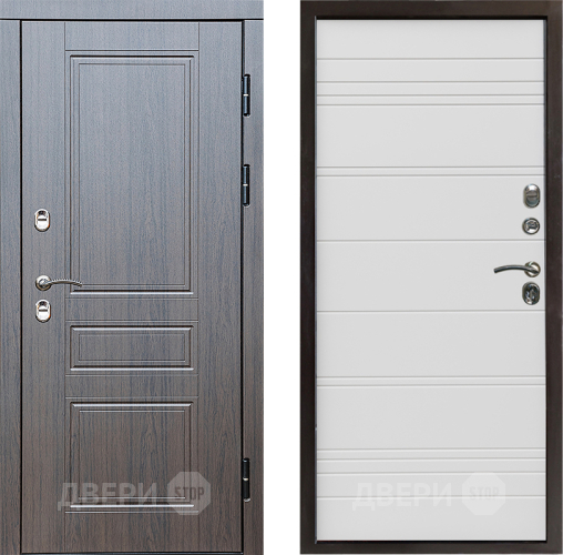 Входная металлическая Дверь Престиж TERMO с терморазрывом Классика Line Белый в Одинцово