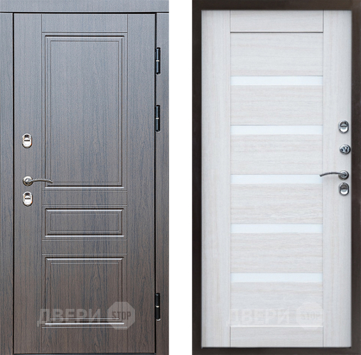 Входная металлическая Дверь Престиж TERMO с терморазрывом Классика Царга Лиственница белая в Одинцово