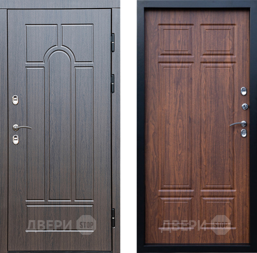 Входная металлическая Дверь Престиж TERMO с терморазрывом Арка Премиум Орех темный в Одинцово