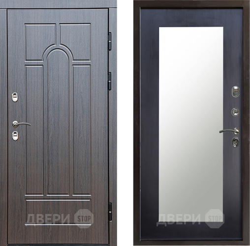 Входная металлическая Дверь Престиж TERMO с терморазрывом Арка Зеркало пастораль Венге в Одинцово