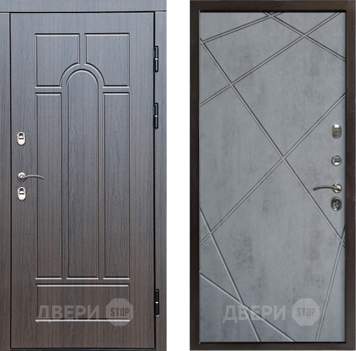 Входная металлическая Дверь Престиж TERMO с терморазрывом Арка Лучи Бетон темный в Одинцово