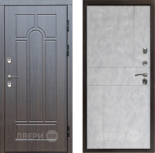 Входная металлическая Дверь Престиж TERMO с терморазрывом Арка Горизонт Бетон светлый в Одинцово