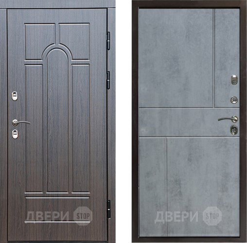 Входная металлическая Дверь Престиж TERMO с терморазрывом Арка Горизонт Бетон темный в Одинцово