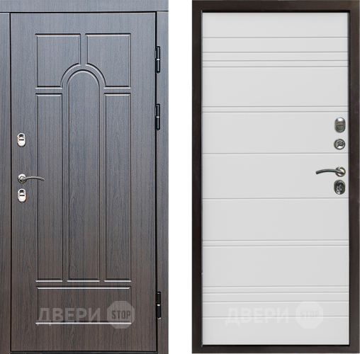 Входная металлическая Дверь Престиж TERMO с терморазрывом Арка Line Белый в Одинцово